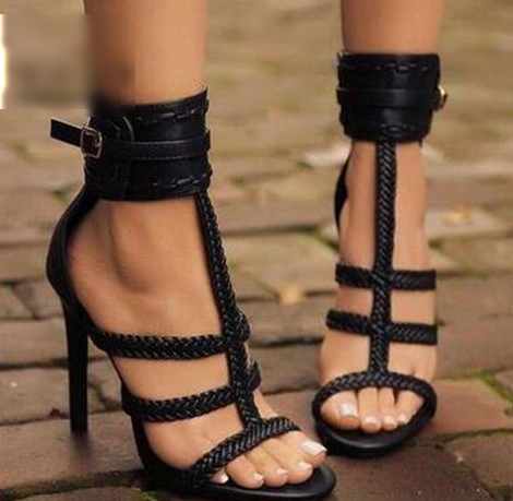 Toe Rome Buckle Strap Zapatos