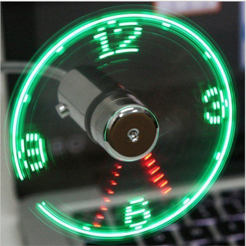 Mini USB Fan Flexible LED Clock