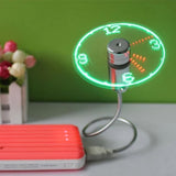 Mini USB Fan Flexible LED Clock