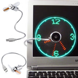 Mini USB Fan Flexible LED Clock