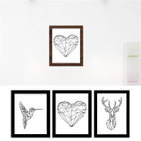 Creative Geometric Woodpecker Canvas Frameless Art Print Painting