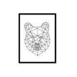 Creative Geometric Woodpecker Canvas Frameless Art Print Painting