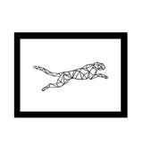 Creative Geometric Woodpecker Canvas Frameless Art Print Painting