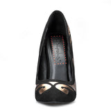 Gold Pattern Pointed Toe Pumps