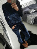 Plus Size Two Piece Set Velvet Hoodies Tracksuit
