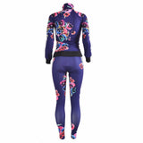 Two Piece Set Women's Tracksuits Autumn 2017 Crop Top And Pants Zipper Casual Sweatsuit Long Sleeve Printing Spring Outfits Set