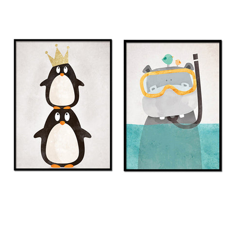 Cartoon Animals Canvas Art Painting