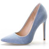 Denim Diva High Heels Pointed Toe Pumps