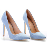 Denim Diva High Heels Pointed Toe Pumps