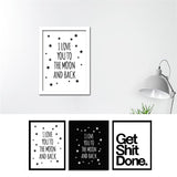Frameless BrieCreative Letter Canvas Art Print Painting