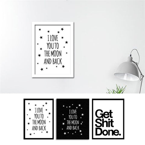 Frameless BrieCreative Letter Canvas Art Print Painting