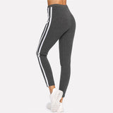 SHEIN Sweatpants Women Grey Striped Drawstring Waist Casual Womens Pants Striped Sideseam Ribbed Knit Sweatpants