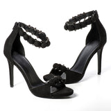 Diva Sting Bead and Metal Decoration High Heel Sandals