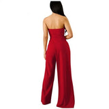 Asymmetric Split Leg Strapless Jumpsuit