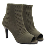 Women Pumps 2018 Fashion Slip On Peep Toe High Heels Shoes Women Thin Heels Stretch Fabric Pumps Women Socks 8.5cm Heel Pumps